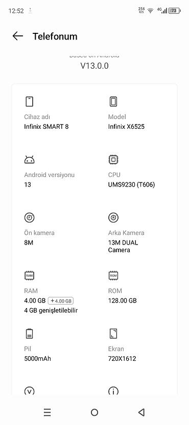 borofone power bank: Infinix Smart 8, 128 GB, rəng - Qara, Sensor — 2