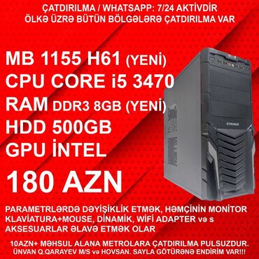 Videokartlar: ⭐TƏK KEYS – 180 AZN ⭐22” Yeni Monitorla dəst – 280 AZN