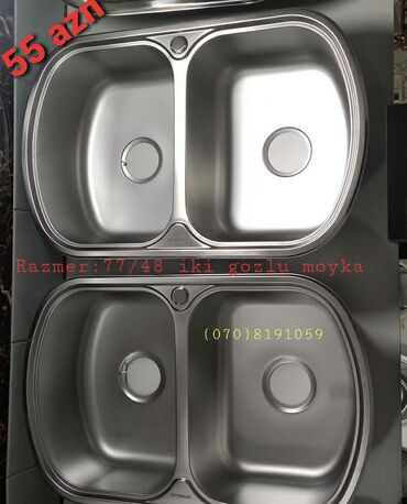 Mətbəx çanaqları: Qabyuyan moykalar nerjavika paslanmayan. leke saxlamayan. derin — 33