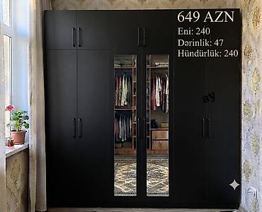Qiymət: 649 AZN Qara rəngdə iri həcmli paltar dolabı. Ölçülər: - Eni
