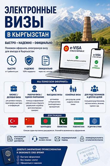 visa: Электронные визы в Кыргызстан — Что предлагаем: - Помощь в получении — 1