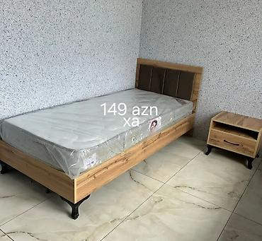 2 ci el taxt: Tək nəfərlik taxta çarpayı və tumbalı dəst - Material: ağac — 1