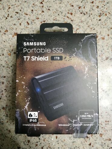 жесткие диски satai: Внешний твердотельный накопитель SSD 1TB Samsung T7 Shield, USB 3.2