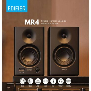 Dinamiklər və musiqi mərkəzləri: Edifier MR4 Powered Studio Speakers 🔸 60Hz - 20kHz 🔸 RMS: 42W (21W +