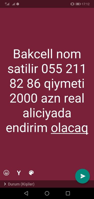 SİM-kartlar: Nömrə: ( 055 ) ( 2118286 ), İşlənmiş