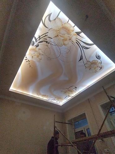 Натяжной потолок: Натяжной потолок жасайбыз тез жана сапаттуу 3D 1кв ом гланцывый 1кв — 17