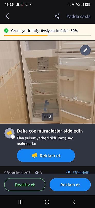 ventilyator satilir: Arçelik iki qapılı soyuducu - Yuxarıda dondurucu bölmə, aşağıda — 6