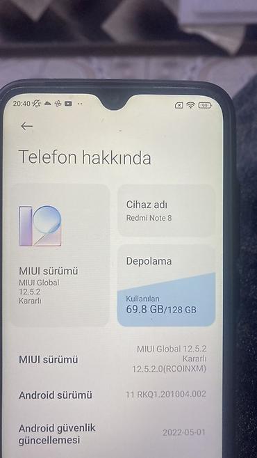 redmi poco x3 pro qiymeti: Redmi Note 8, 128 GB, rəng - Qara, Barmaq izi — 4