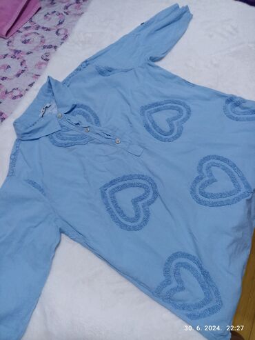 kosulja haljina za plazu: One size, Flax, Single-colored, color - Light blue