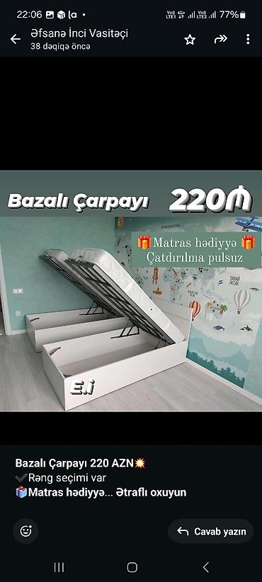 matras üzlüyü: Birnəfərlik, Bazalı, Pulsuz matras, Siyirməsiz, Azərbaycan — 9
