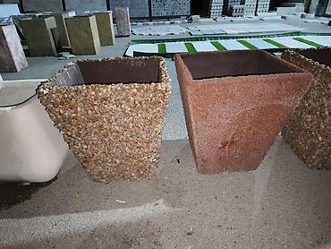 Dekorativ bağ-qazon üçün kvadrat formalı böyük dibçəklər/potlar -