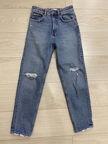кожаные джинсы: Жынсылар жана шымдар, түсү - Көк, Колдонулган