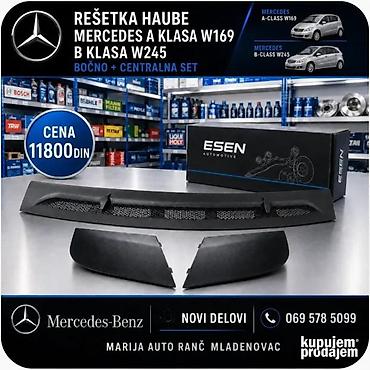 Maske hladnjaka: REŠETKA HAUBE MERCEDES A KLASA W169 B KLASA W245 CENTRALNA | Rešetka — 2