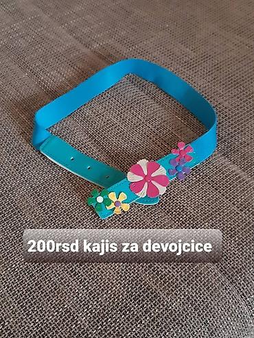 rozee: Dečji kaiš za devojčice - Boja: tirkizna - Ukras: aplikacije cveća u — 1