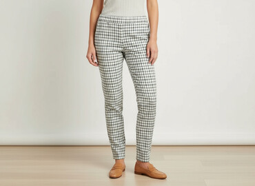 vistula spodnie w krate: Esmara, Material trousers for women, size L