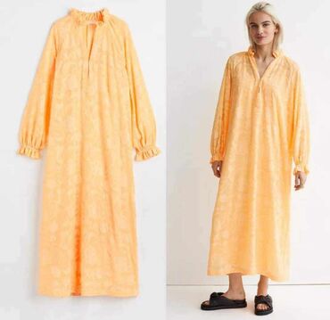 haljine za krupnije dame: S (EU 36), XL (EU 42), bоја - Narandžasta, Oversize, Dugih rukava