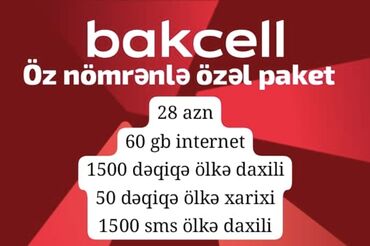 bakcell limitsiz danisiq paketleri: Nömrə: ( 060 ) ( 4787878 ), Yeni