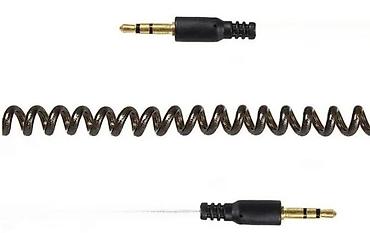 Kablovi za telefone: Spiralni AUX audio kabl 3.5 mm (muško–muško) - Konektori: 3.5 mm — 1