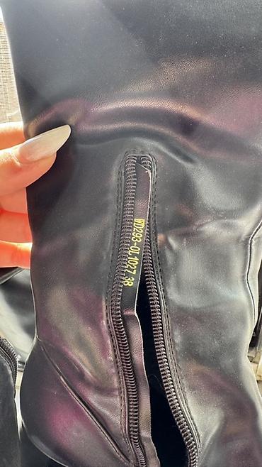 Çəkmələr: Platformalı çəkmələr - Rəng: qara - Material: hamar eko‑dəri — 7