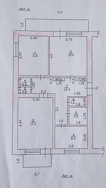 Квартиры: 3 комнаты, 65 м², Золотой квадрат 4 этаж, Свежий ремонт — 9