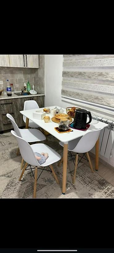 study table: Кухонный стол и стул, Новый, Платная доставка, Самовывоз, цвет - Белый — 4