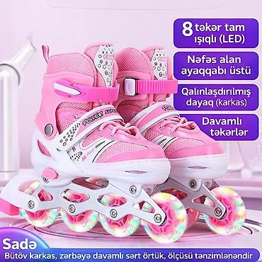 kanki rolik: Uşaqlar üçün tənzimlənən inline konkis Ölçüləri:[29-33][34-38][39-42] — 1