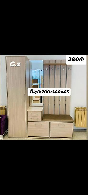 hediyyelik qutular: Dəhliz üçün çoxfunksiyalı gardırob-komod dəsti Ölçü: 200×140×45 sm — 1