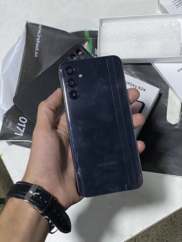 samsunq a24: Samsung Galaxy A24 4G, 128 ГБ, цвет - Черный, Отпечаток пальца, Две SIM карты, Face ID