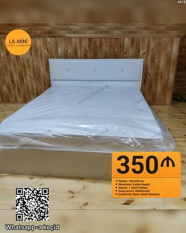 стоматологическая мебель: LA Mini yataq dəsti – lakonik və minimal dizayn - Ölçü: 160x200 sm -