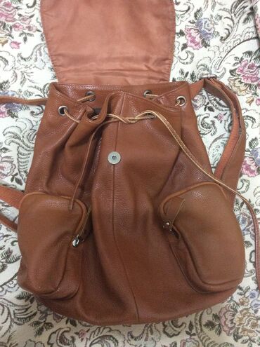 Rukzaklar: Стильный рюкзак из натуральной кожи, цвет рыжий, в отличном состоянии — 2