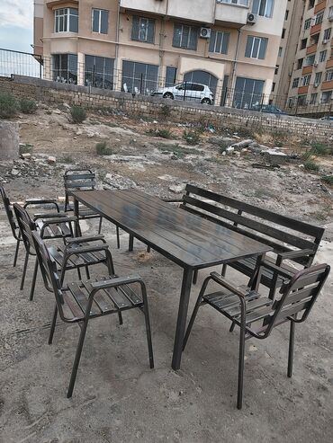 Sifarişlə skameykalar: Söykənəcək ilə, Qollu, Taxta, Azərbaycan, Kredit yoxdur — 9