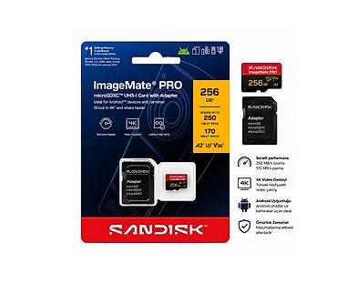 ssd hard disk: SanDisk ImageMate PRO microSDXC UHS-I 256GB yaddaş kartı + SD adapteri — 1