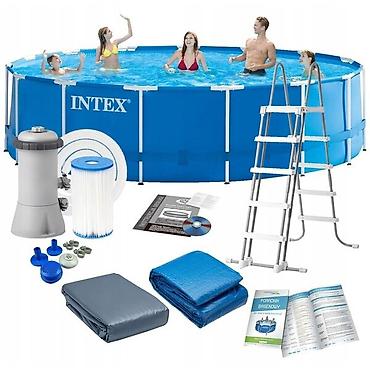 Бассейны: 457х122 см модель 28242. Сборный бассейн Intex Metal Frame легко и — 10