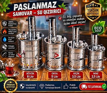 samovar 10 litre: Paslanmaz poladdan samovar – su qızdırıcı - 100% paslanmaz — 1