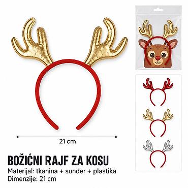KMT Božićni rajf sa rogovima irvasa 293504 Praznični dodatak za kosu