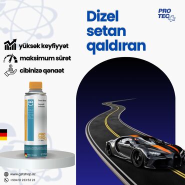 Digər salon aksesuarları: Dizel setan qaldıran "Pro-tec" - 375ml Cetane Booster dizelin setan