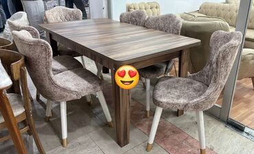 metbex masa ve oturacaqlar: Qonaq otağı üçün, Açılmayan, 6 stul
