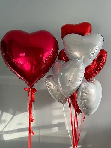 Шары: Воздушные шары «Сердца» — готовые композиции для романтического декора — 20