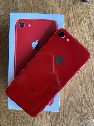 Apple iPhone: IPhone 8, 64 ГБ, Красный, Отпечаток пальца, Беспроводная зарядка