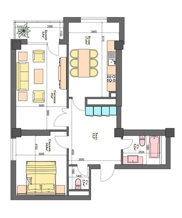 продажа 1 комнатную квартиру в бишкеке: 2 комнаты, 76 м², Элитка, 11 этаж, ПСО (под самоотделку)