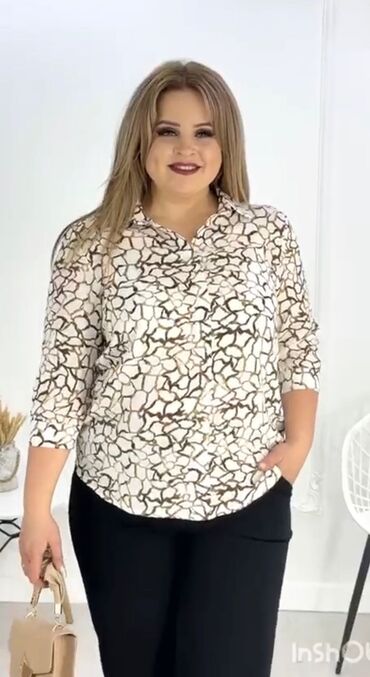женский рубашка: Рубашка, Классическая модель, Made in KG