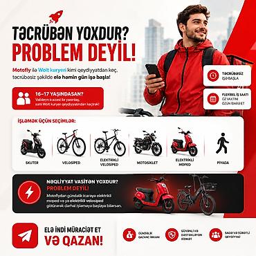 yuk boşaltma işi: Moto-kuryer tələb olunur, Gündəlik ödəniş, Təcrübəsiz — 1
