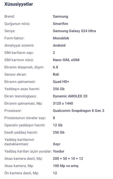 iphone xs 256 gb ikinci el: Samsung Galaxy S24 Ultra, 256 GB