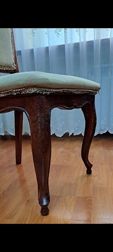 qədimi stullar: Qonaq otağı üçün, İşlənmiş, Açılan, Dördbucaq masa, 6 stul — 2