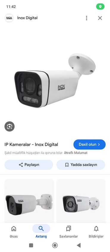 Videomüşahidə: Məhsul: Videomüşahidə kameraları – Inox Digital və digər modellər — 1
