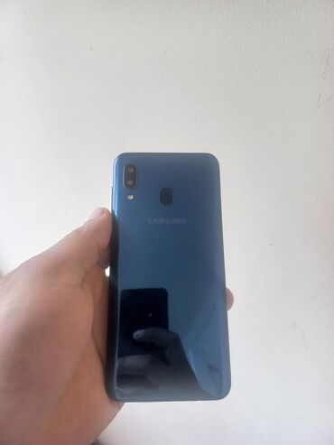 samsung grand prime: Samsung A20, цвет - Синий, Отпечаток пальца