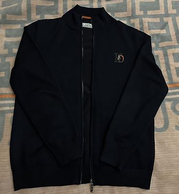 half zip: Мужская кофта/кардиган на молнии Hermes - Цвет: синий - Тип — 1