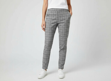 minus twø spodnie: H&M, Material trousers for women, size S