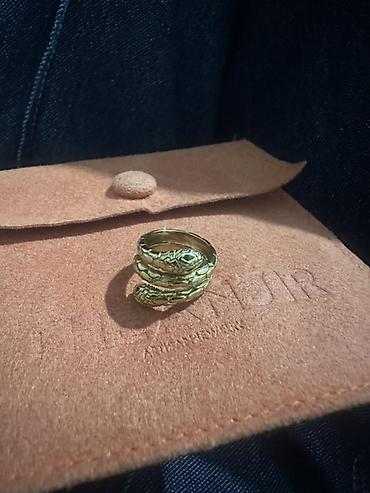 ilan uzuk: 22 k gold plated “ilan” dizaynlı üzük - Material: metal ərinti — 2