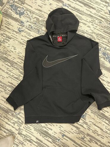 найк толстовка: Толстовка с капюшоном Nike (черная) - Классический худи с крупным